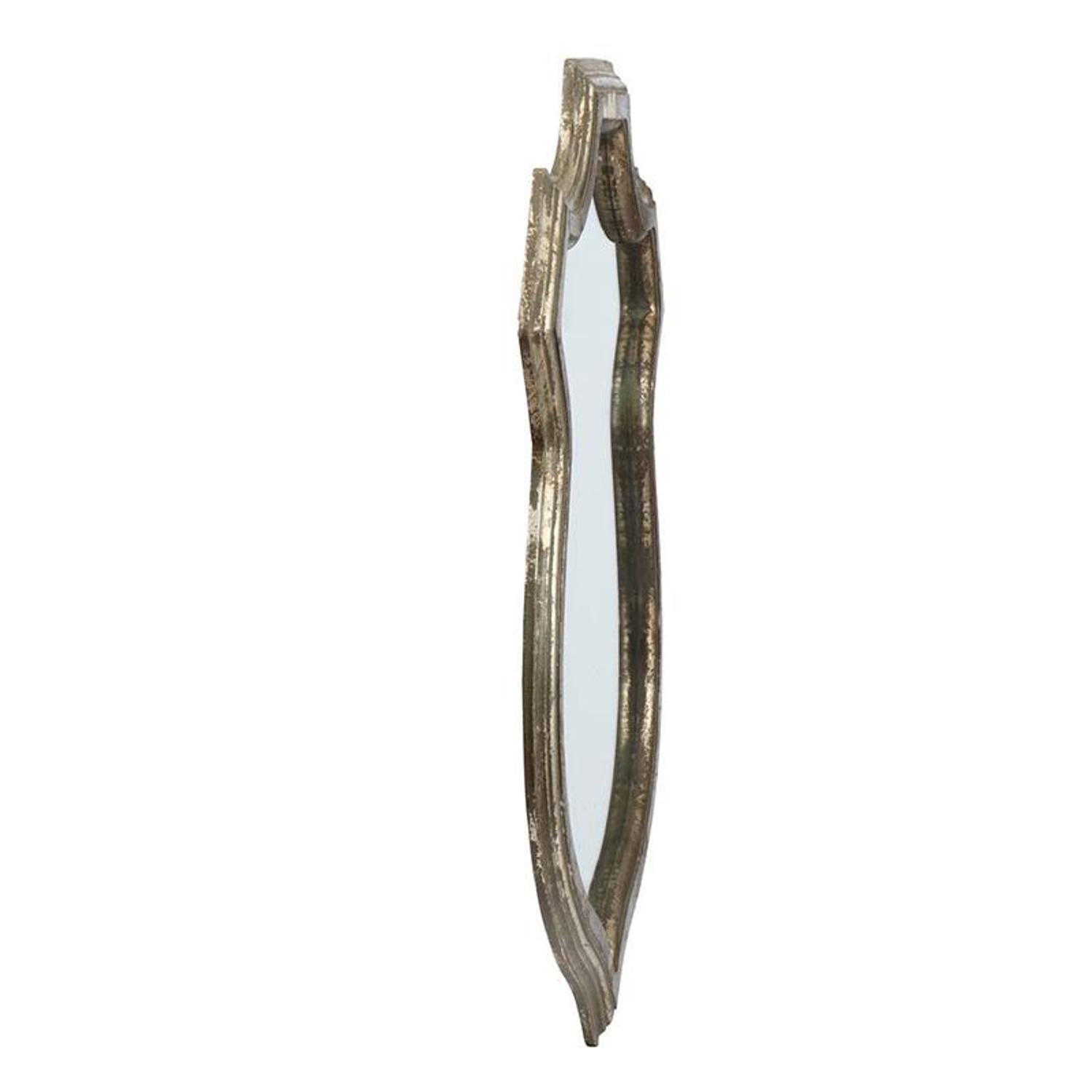 24" Distressed Metallic Crest Shape Wall Mounted Accent Mirror Framed - Homeroots - Flyclothing LLC