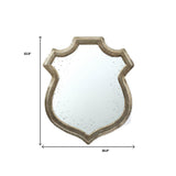 24" Distressed Metallic Crest Shape Wall Mounted Accent Mirror Framed - Homeroots - Flyclothing LLC