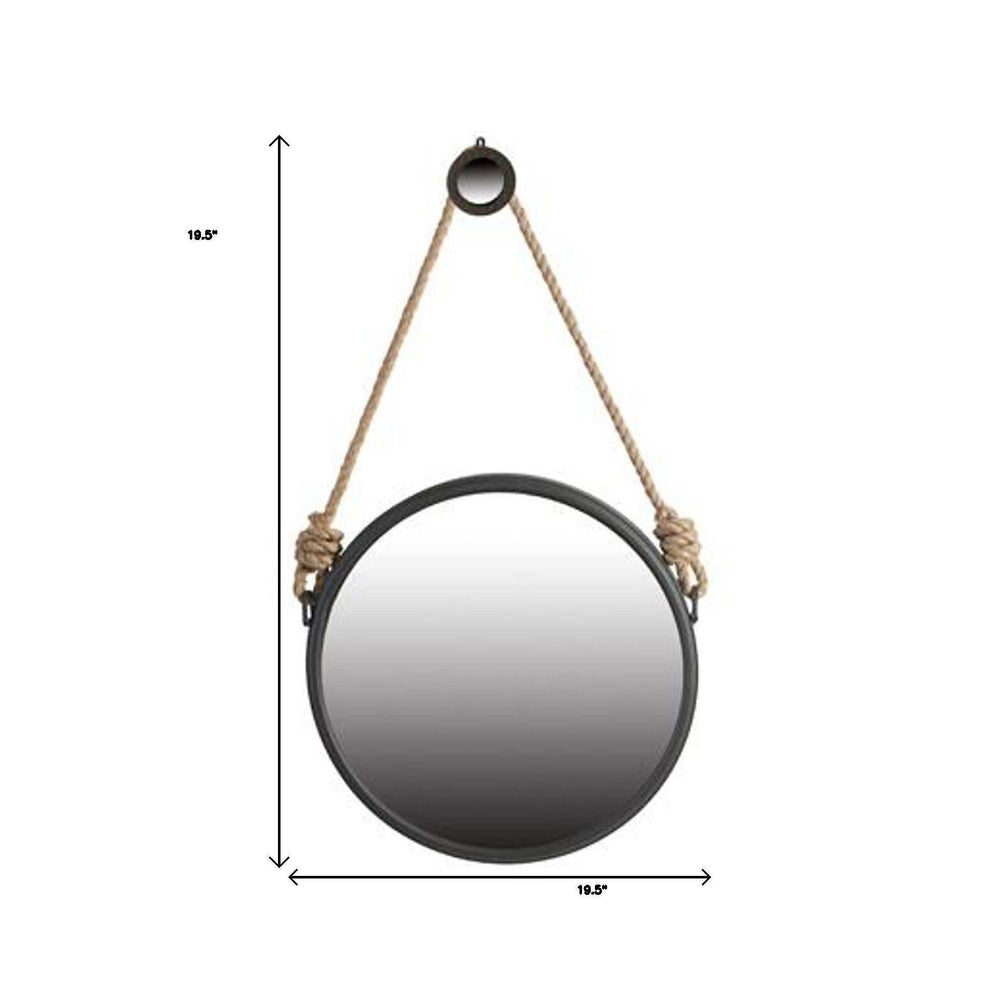 Black and Silver Round Accent Metal Mirror - Homeroots - Flyclothing LLC