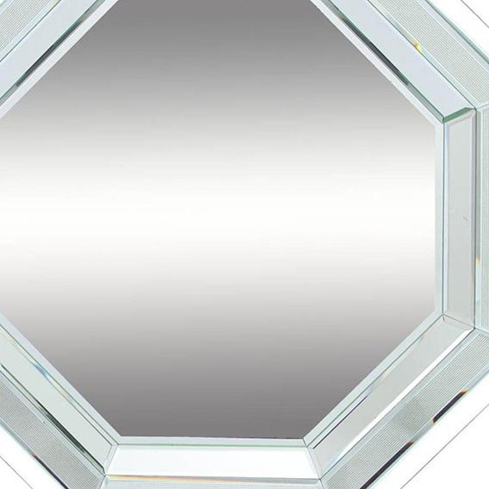 28" Silver Octagon Glass Framed Accent Mirror - Homeroots - Flyclothing LLC