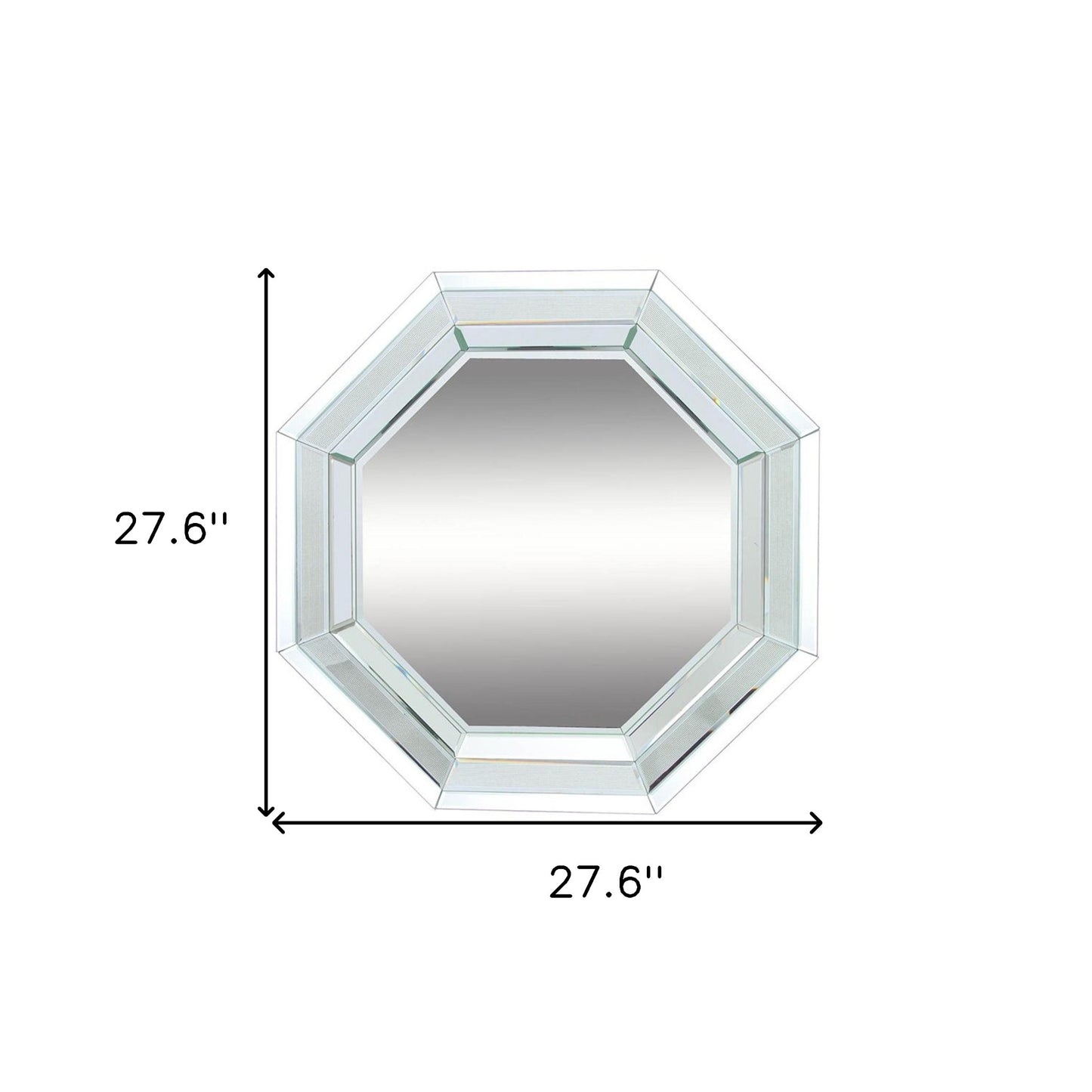 28" Silver Octagon Glass Framed Accent Mirror - Homeroots - Flyclothing LLC