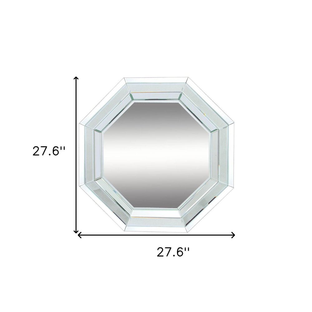 28" Silver Octagon Glass Framed Accent Mirror - Homeroots - Flyclothing LLC