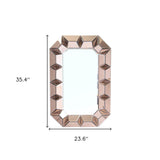 35" Rose Gold Glass Framed Accent Mirror - Homeroots - Flyclothing LLC
