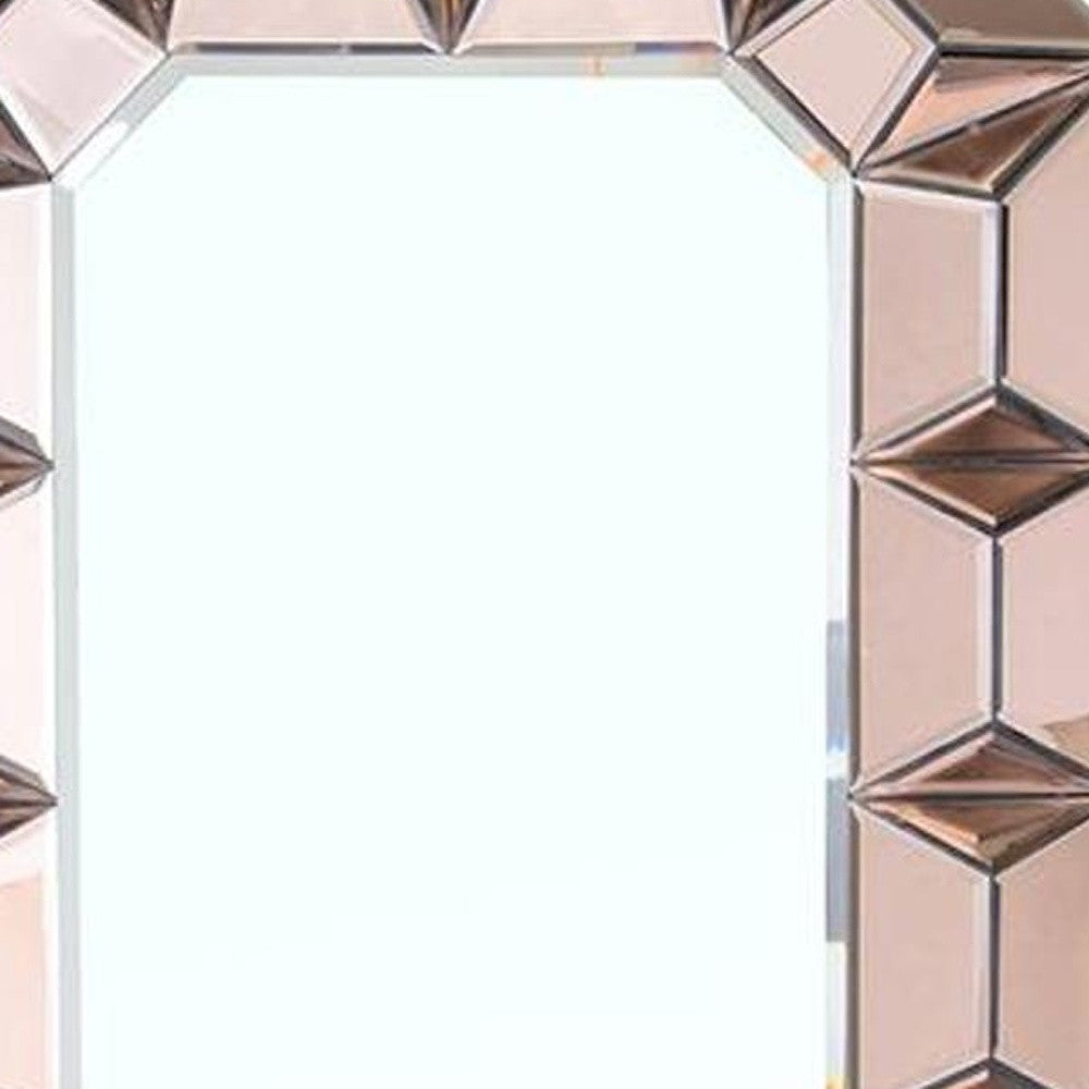 35" Rose Gold Glass Framed Accent Mirror - Homeroots - Flyclothing LLC
