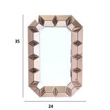 35" Rose Gold Glass Framed Accent Mirror - Homeroots - Flyclothing LLC