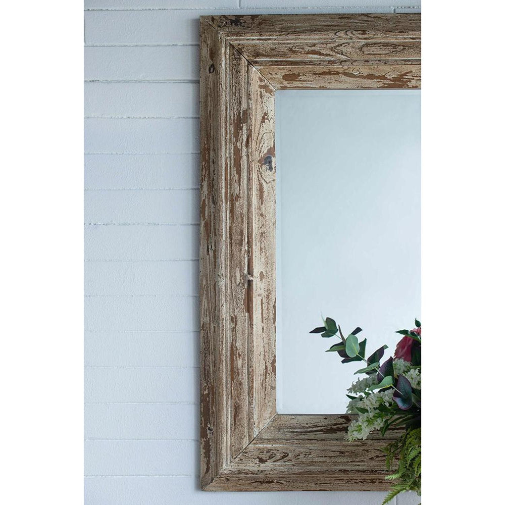 39" Natural Distressed Wood Framed Accent Mirror - Homeroots - Flyclothing LLC