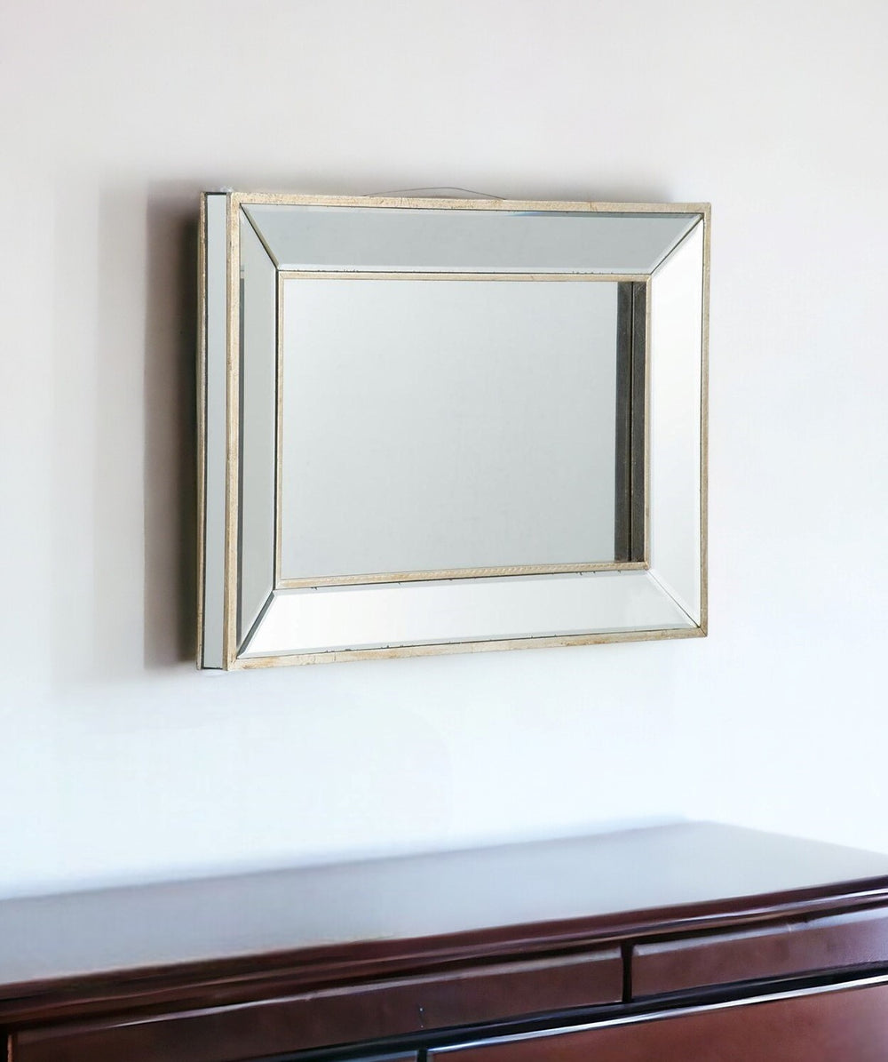 16" Silver Glass Framed Accent Mirror - Homeroots