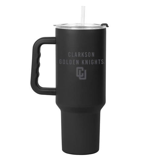 Clarkson University 40oz Black Tonal Powder Coat Tumbler - Logo Brands - Flyclothing LLC