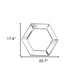 18" Silver Hexagon Glass Framed Accent Mirror - Homeroots - Flyclothing LLC