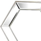 18" Silver Hexagon Glass Framed Accent Mirror - Homeroots