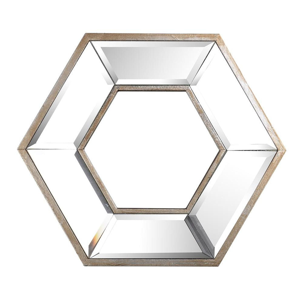 12" Silver Hexagon Wall Mounted Accent Mirror - Homeroots - Flyclothing LLC