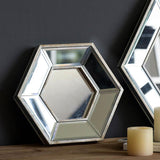 12" Silver Hexagon Wall Mounted Accent Mirror - Homeroots - Flyclothing LLC