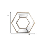 12" Silver Hexagon Wall Mounted Accent Mirror - Homeroots - Flyclothing LLC