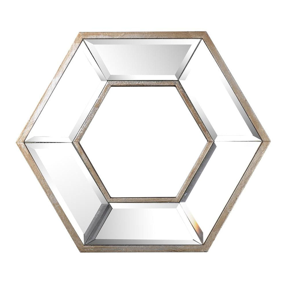 12" Silver Hexagon Wall Mounted Accent Mirror - Homeroots - Flyclothing LLC