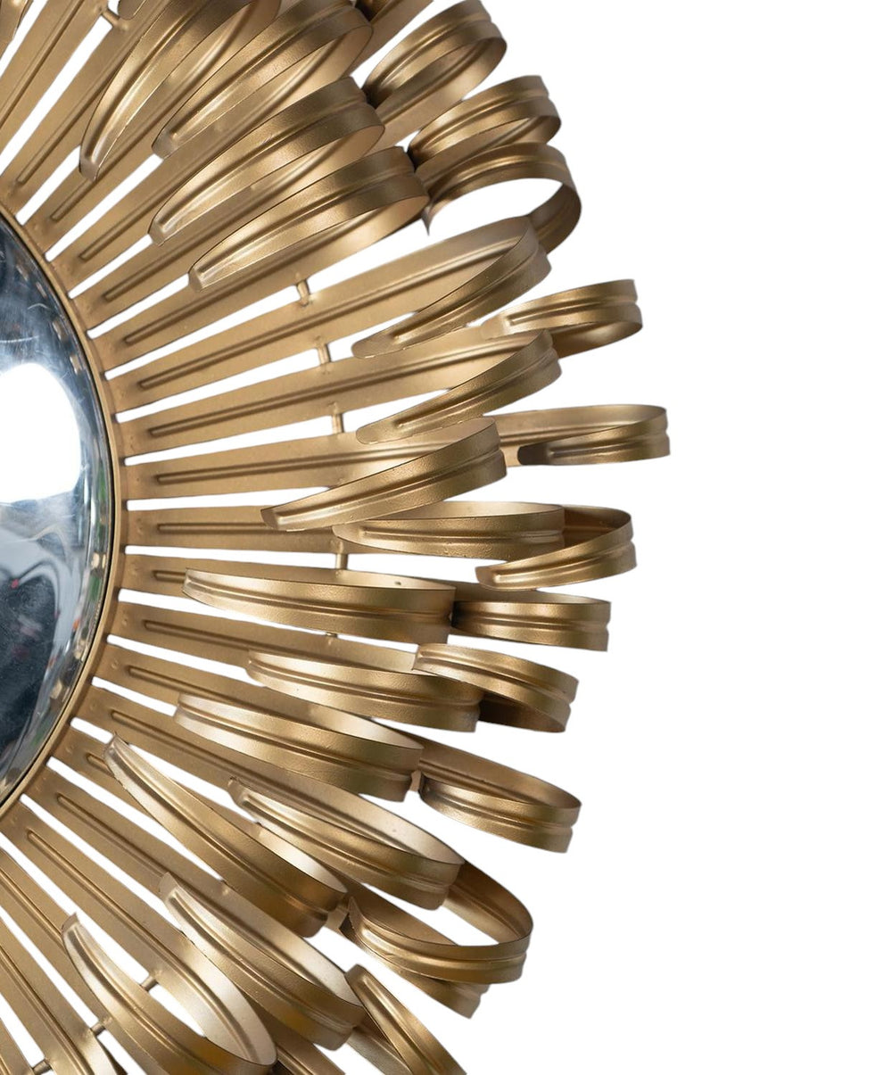 27" Gold Sunburst Iron Framed Accent Mirror - Homeroots - Flyclothing LLC