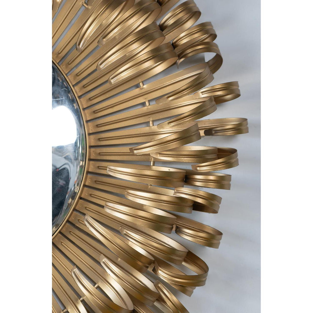 27" Gold Sunburst Iron Framed Accent Mirror - Homeroots - Flyclothing LLC