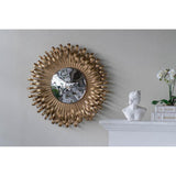 27" Gold Sunburst Iron Framed Accent Mirror - Homeroots - Flyclothing LLC