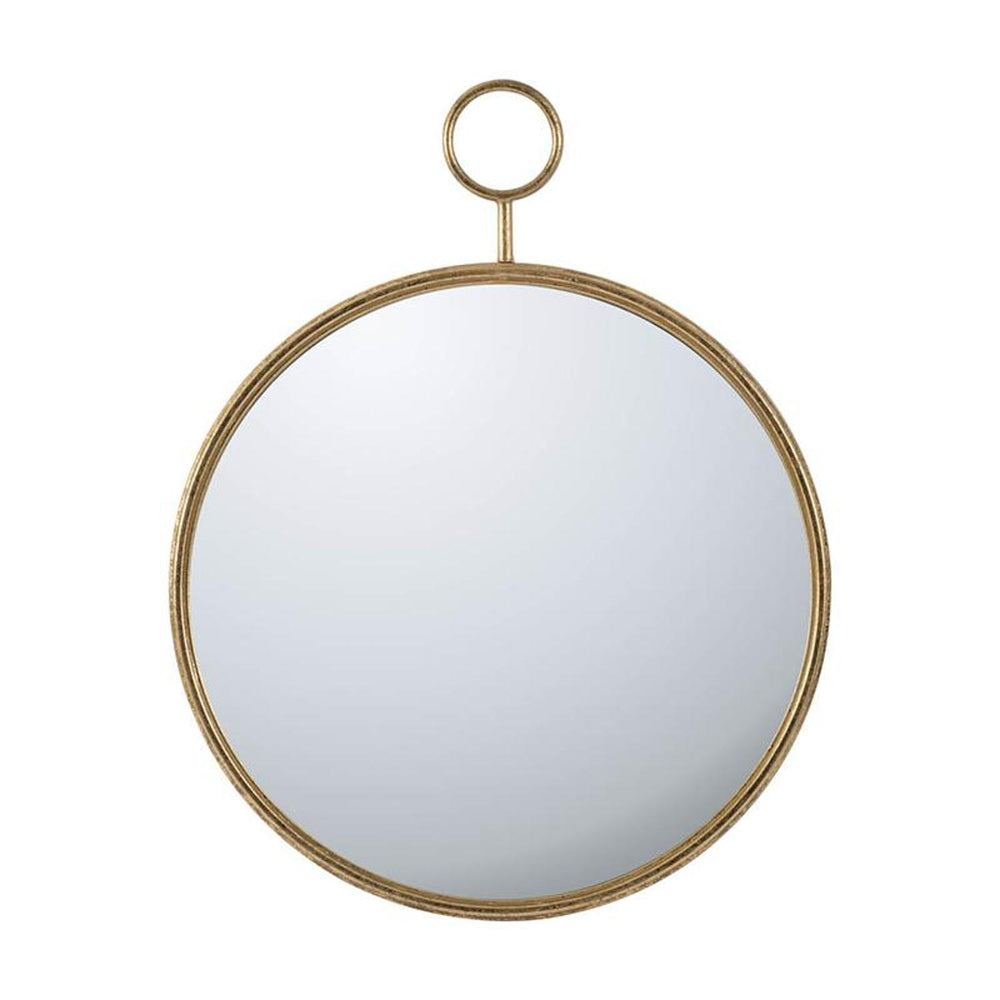 32" Gold Round Iron Framed Accent Mirror - Homeroots - Flyclothing LLC