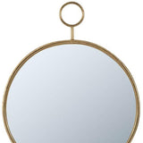 28" Gold Round Iron Framed Accent Mirror - Homeroots