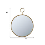 28" Gold Round Iron Framed Accent Mirror - Homeroots - Flyclothing LLC