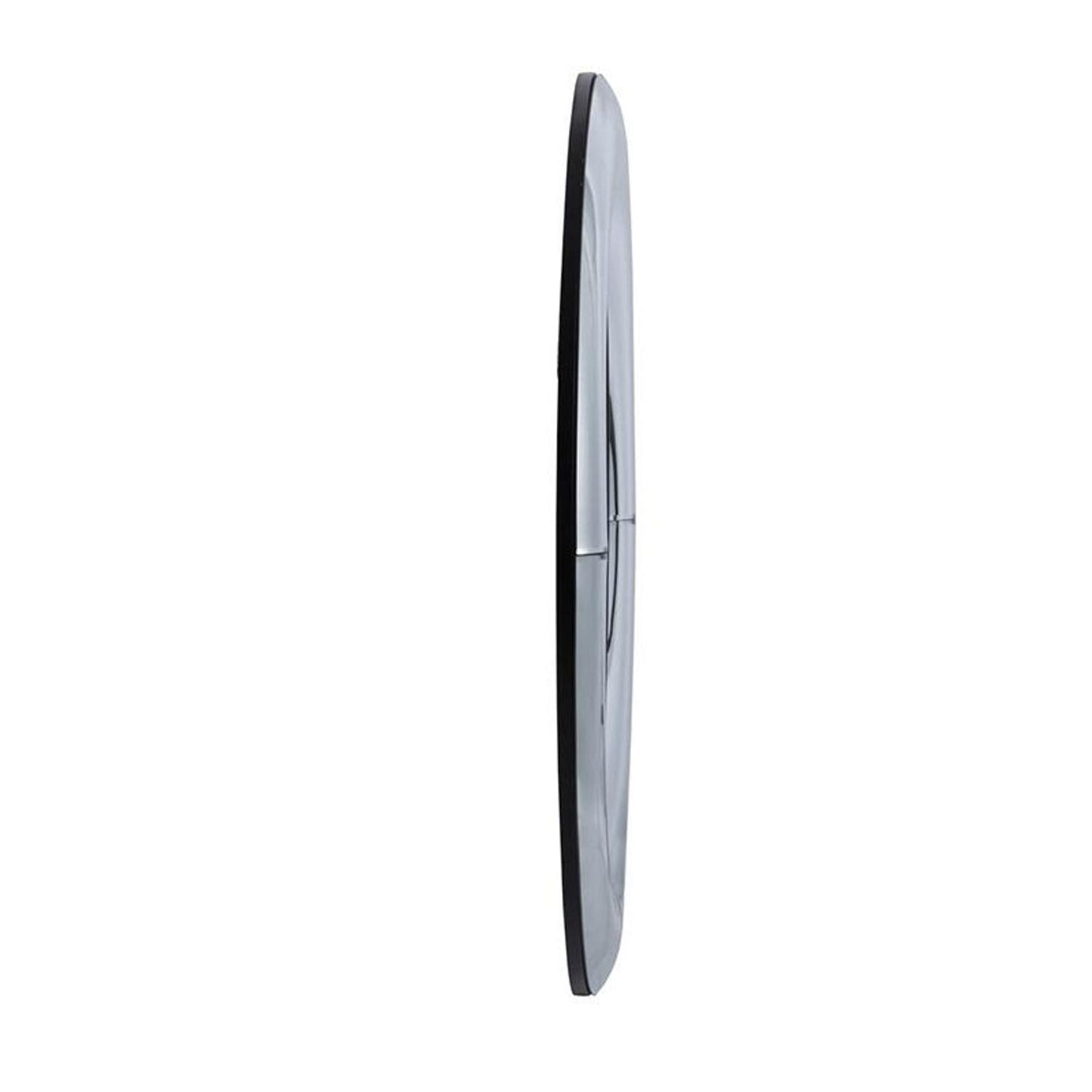 32" Silver Round Curved Frame Accent Mirror - Homeroots - Flyclothing LLC