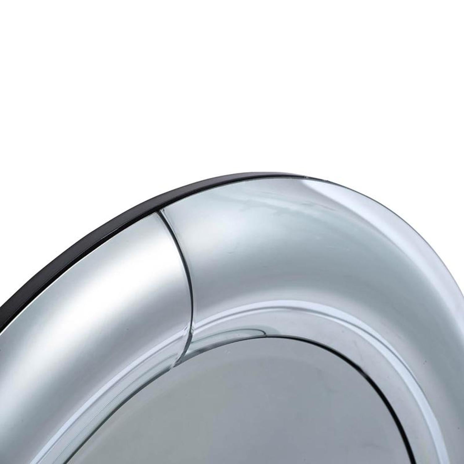 32" Silver Round Curved Frame Accent Mirror - Homeroots - Flyclothing LLC