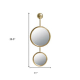 29" Gold Round Iron Framed Accent Mirror - Homeroots - Flyclothing LLC