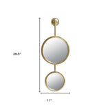 29" Gold Round Iron Framed Accent Mirror - Homeroots - Flyclothing LLC