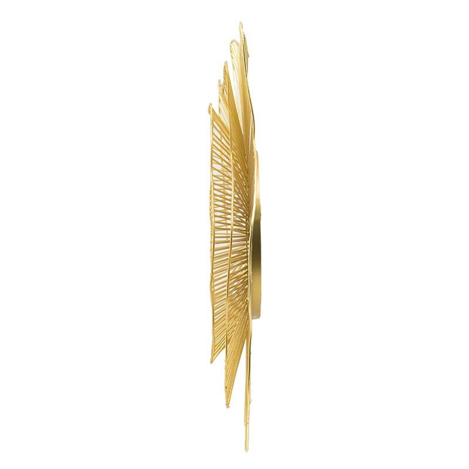 27" Gold Floral Sunburst Iron Framed Accent Mirror - Homeroots - Flyclothing LLC