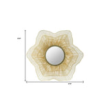 27" Gold Floral Sunburst Iron Framed Accent Mirror - Homeroots - Flyclothing LLC