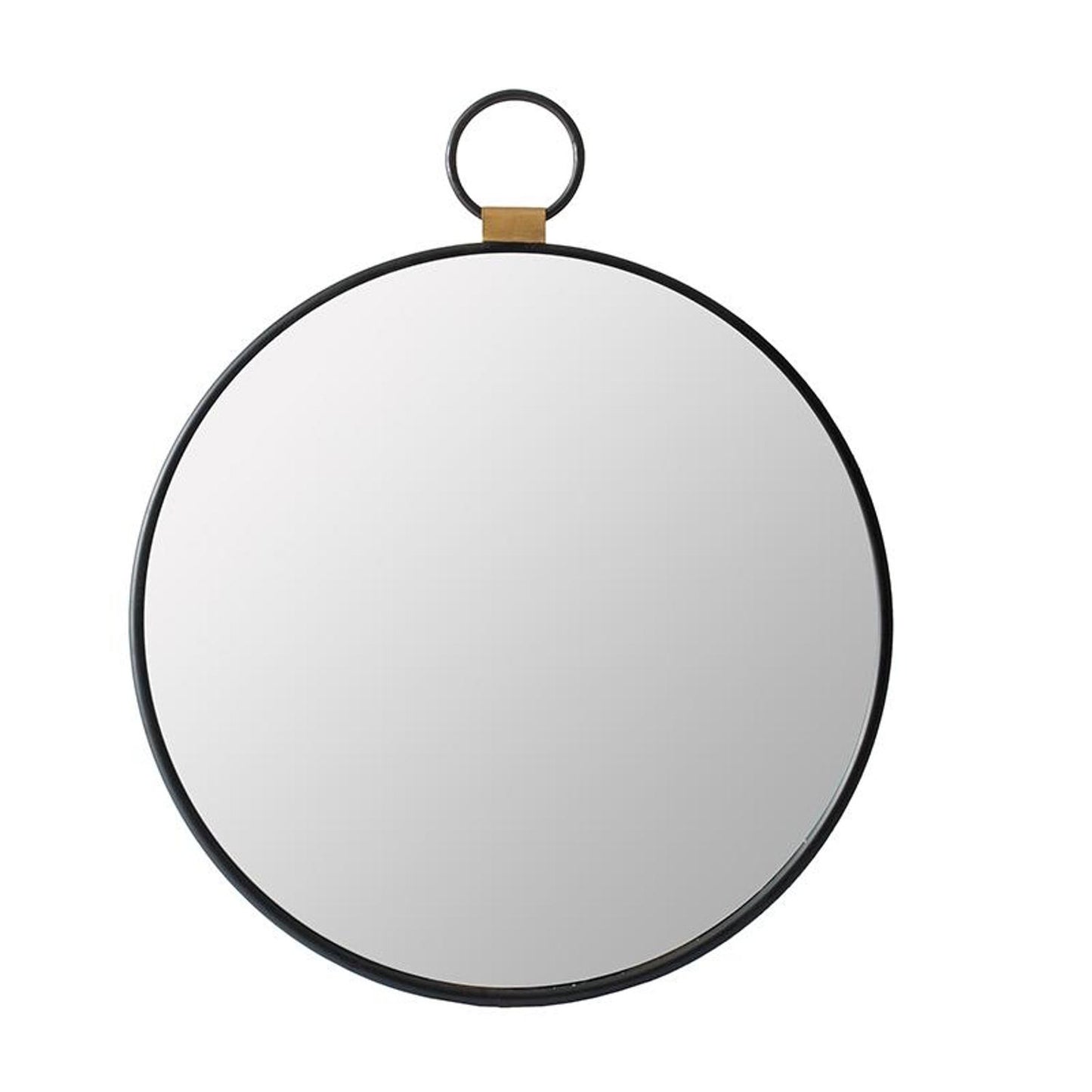 23" Black Round Metal Framed Accent Mirror - Homeroots - Flyclothing LLC