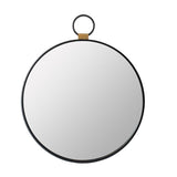23" Black Round Metal Framed Accent Mirror - Homeroots