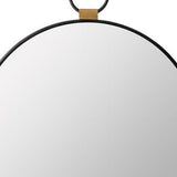 23" Black Round Metal Framed Accent Mirror - Homeroots - Flyclothing LLC