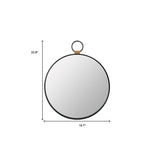 23" Black Round Metal Framed Accent Mirror - Homeroots - Flyclothing LLC