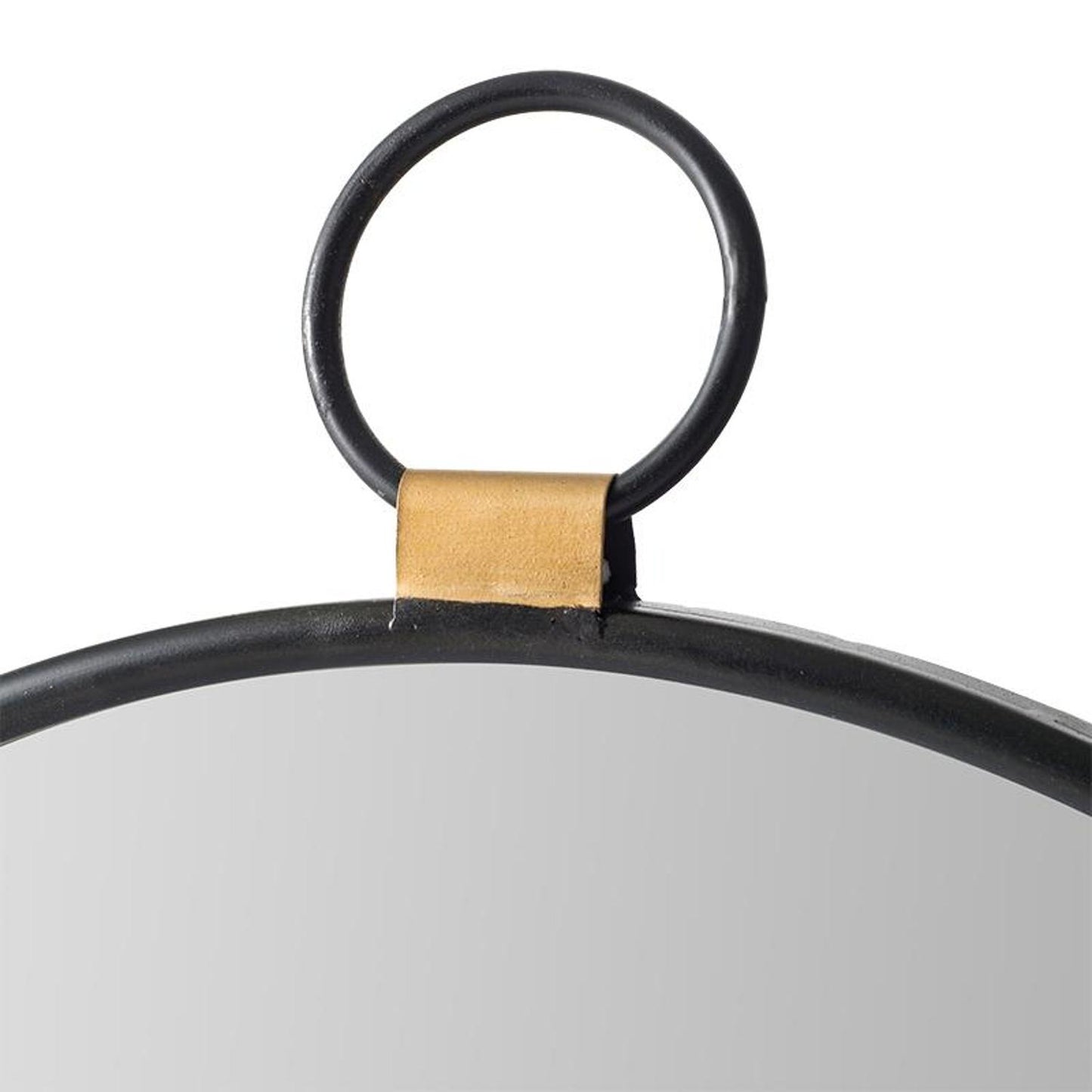 28" Black Round Iron Framed Accent Mirror - Homeroots - Flyclothing LLC