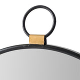 28" Black Round Iron Framed Accent Mirror - Homeroots - Flyclothing LLC
