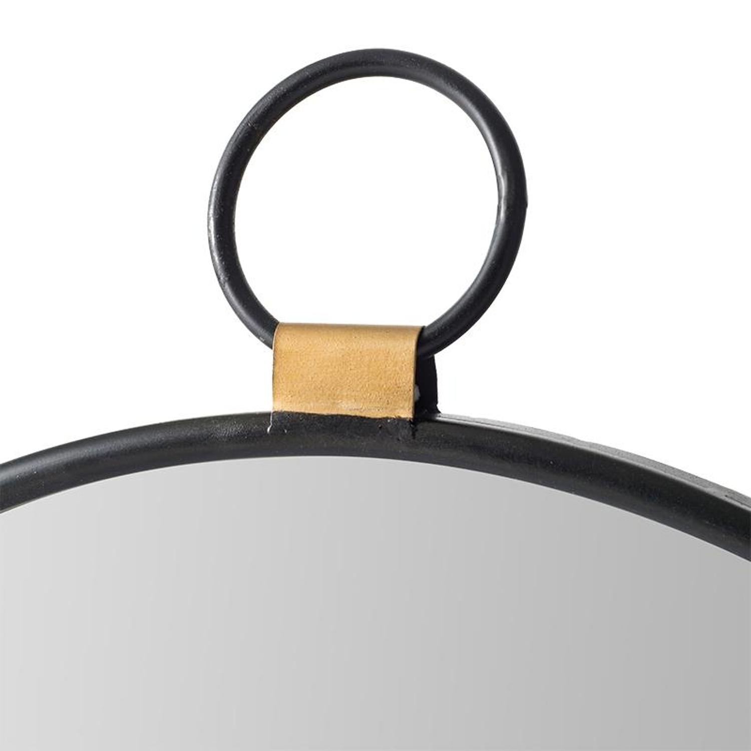 28" Black Round Iron Framed Accent Mirror - Homeroots - Flyclothing LLC