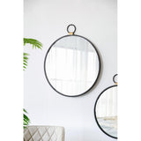 28" Black Round Iron Framed Accent Mirror - Homeroots - Flyclothing LLC