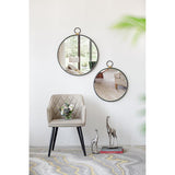 28" Black Round Iron Framed Accent Mirror - Homeroots - Flyclothing LLC