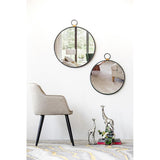28" Black Round Iron Framed Accent Mirror - Homeroots - Flyclothing LLC
