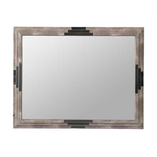 28" Gray Framed Accent Mirror
