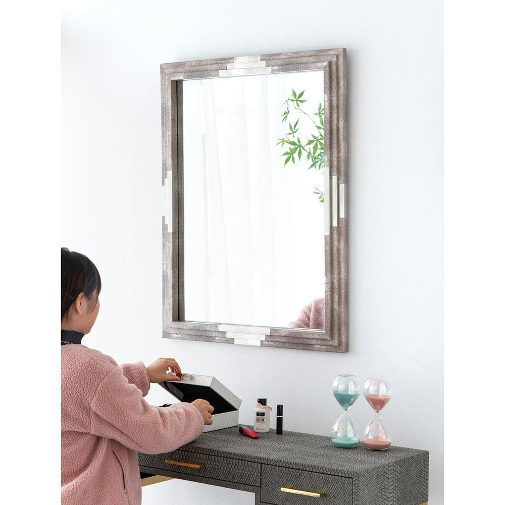 28" Gray Framed Accent Mirror - Homeroots - Flyclothing LLC