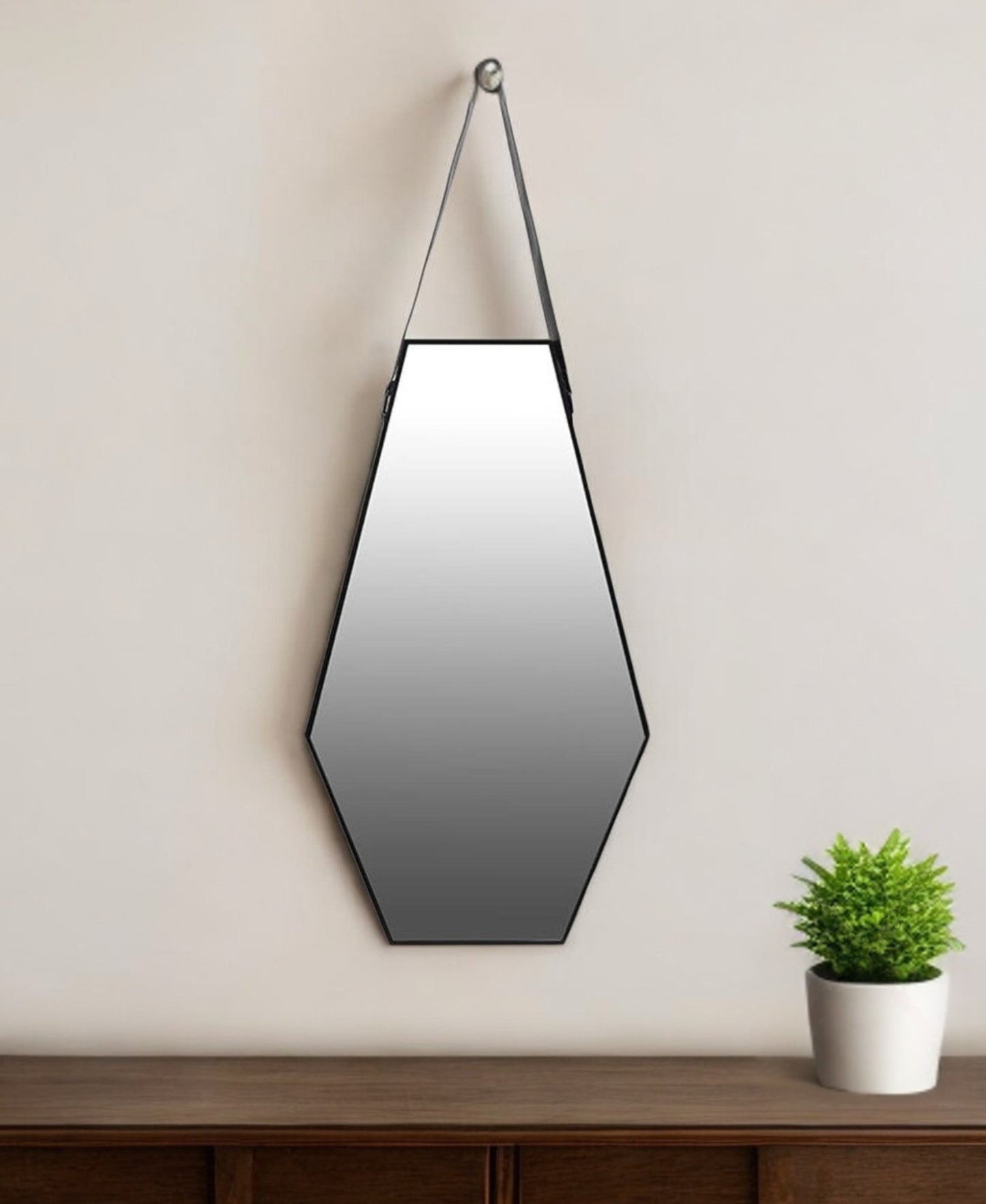 32" Black Hexagon Framed Accent Mirror - Homeroots - Flyclothing LLC