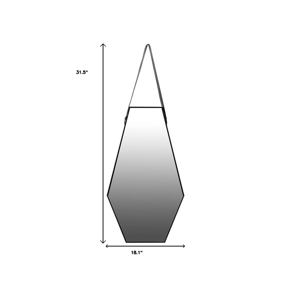 32" Black Hexagon Framed Accent Mirror - Homeroots - Flyclothing LLC