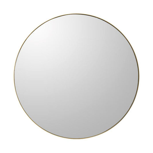 30" Gold Round Framed Accent Mirror - Homeroots