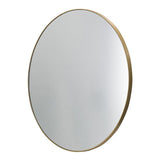 30" Gold Round Framed Accent Mirror - Homeroots