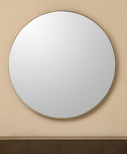 30" Gold Round Framed Accent Mirror