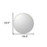 30" Gold Round Framed Accent Mirror - Homeroots - Flyclothing LLC