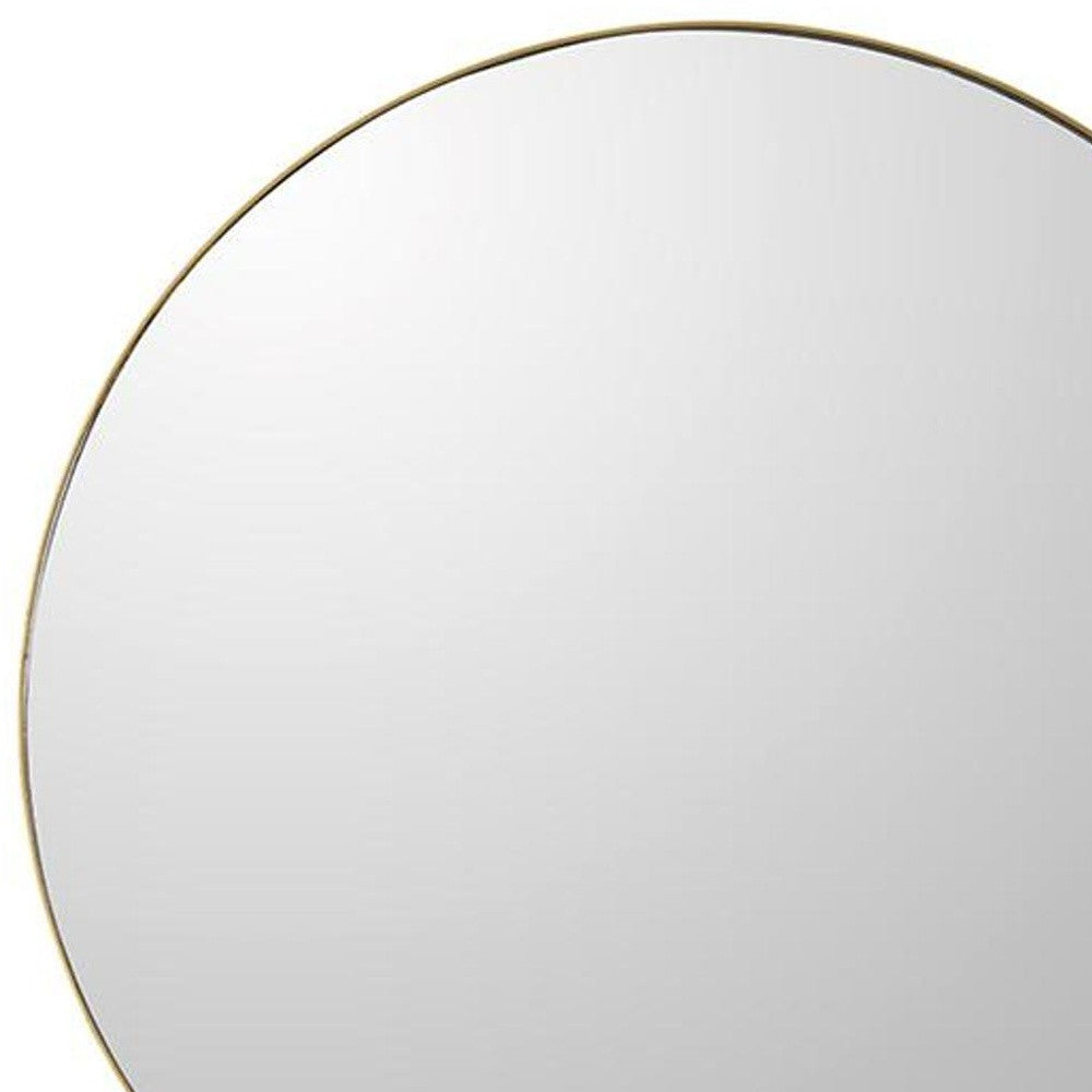 30" Gold Round Framed Accent Mirror - Homeroots - Flyclothing LLC