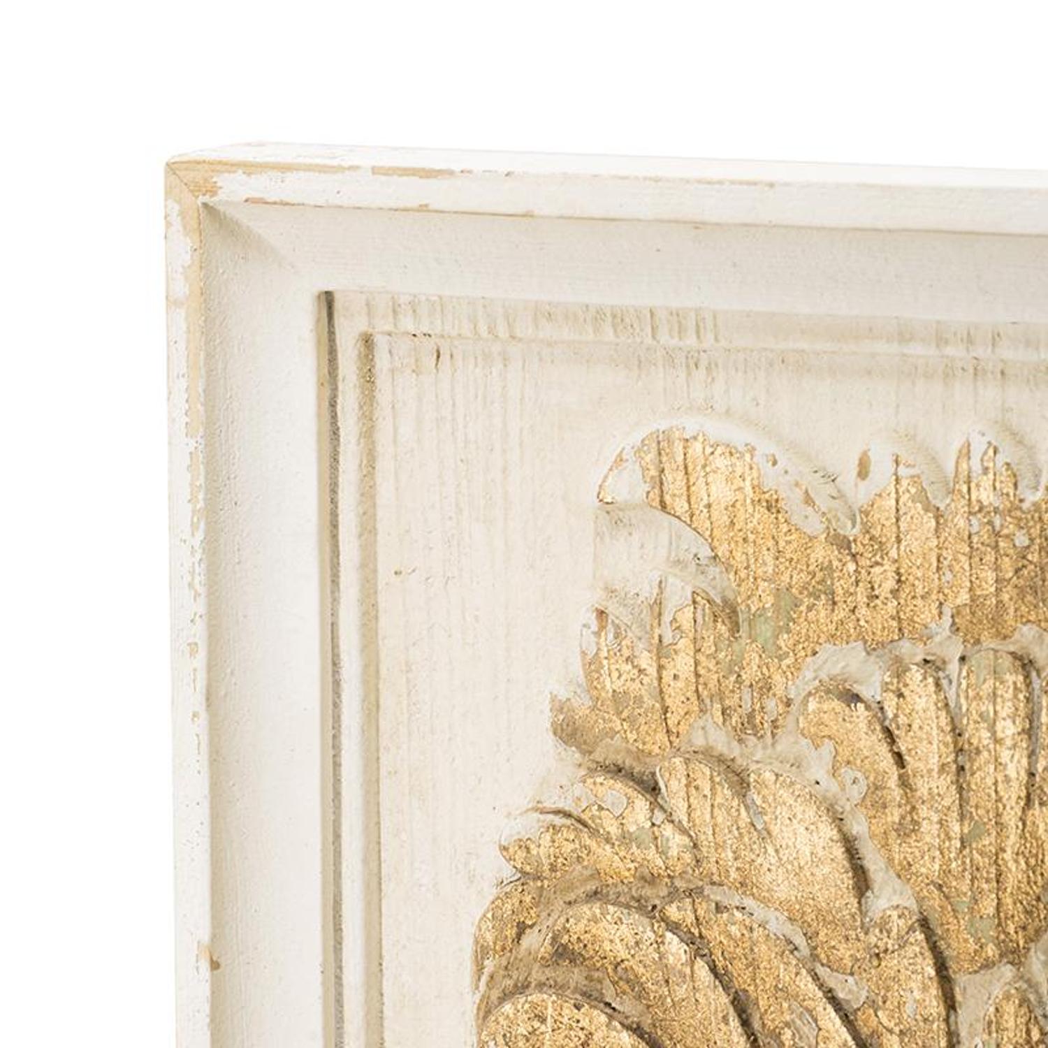 Set of Two 30" White and Gold Wood Framed Accent Mirrors - Homeroots - Flyclothing LLC
